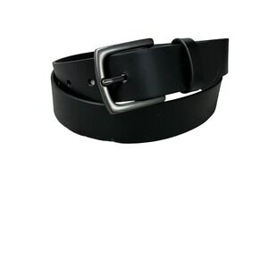 GAP Mens Black Bonded Leather Belt Gunmetal Buckle Size 38 Classic Casual